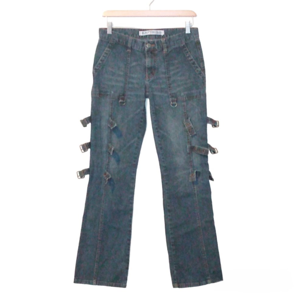Express Dark Blue Flare Jeans